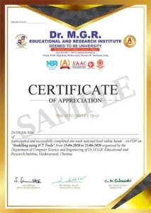 Dr MGR University Sample Degree Certificate
